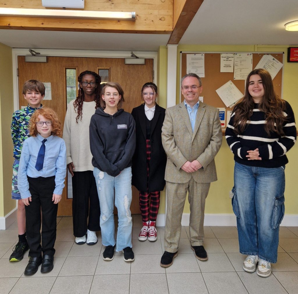 Members of the Somerset Youth Parliament Advisory Group with CEO of Somerset Council Duncan Sharkey during his visit to the group.