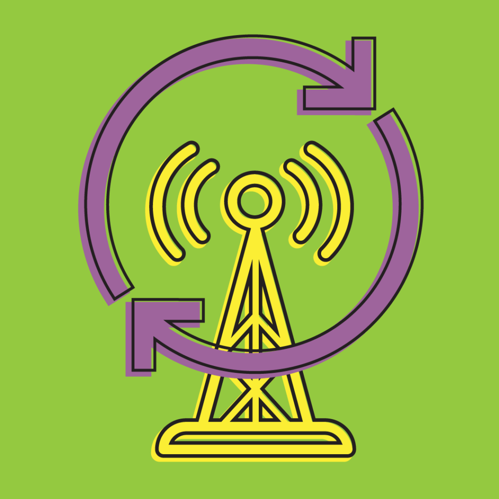 Illustration of a radio tower
