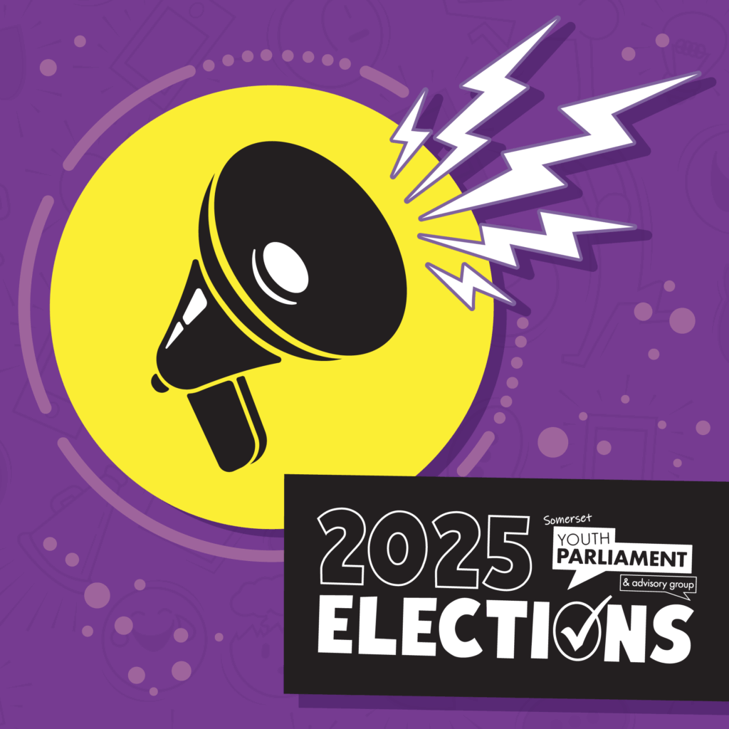 Youth Parliament Elections 2025 logo and megaphone icon